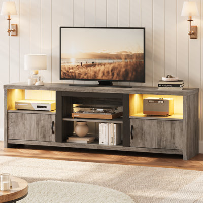 Wade Logan Brahma 70 Inch LED TV Stand for TVs up to 75 inch Entertainment Center with Storage Cabinet Reviews Wayfair